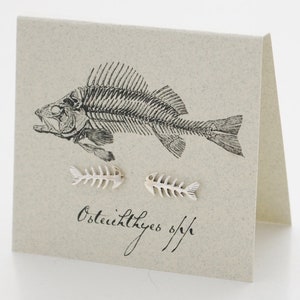 Fish Bones Studs - sterling silver