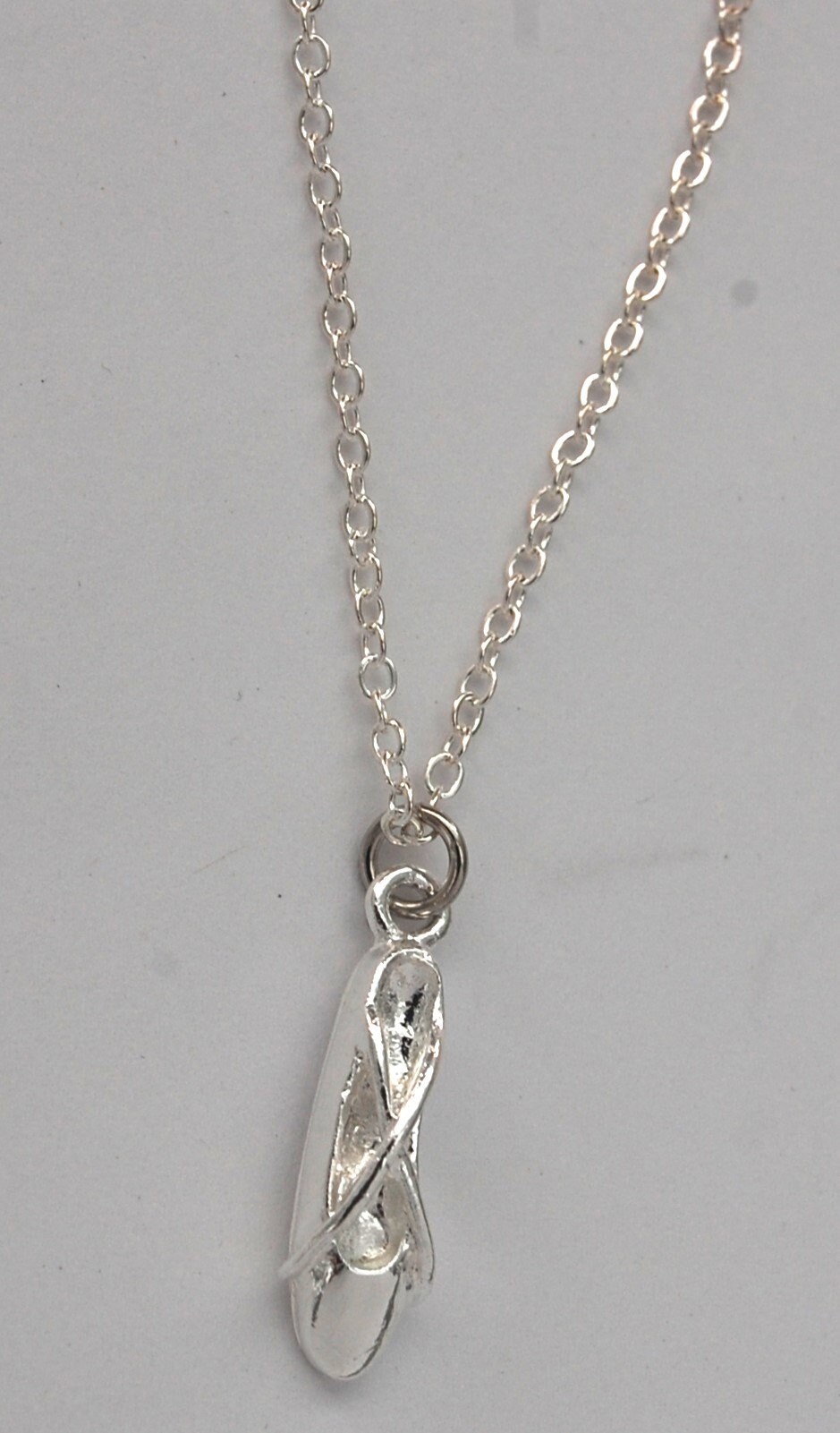 Collier Argent Avec Pendentif Chaussons De Danse 25mm - Cabochon Rose, Neuf