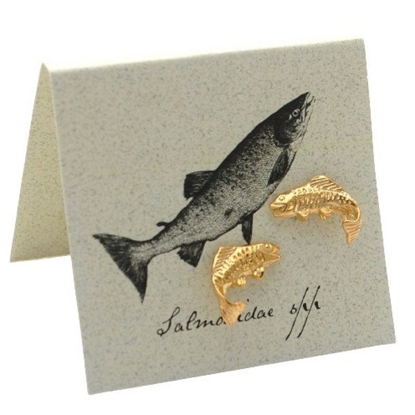 Salmon Stud Earrings - gold