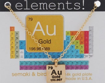 Gold "AU" Necklace - 14k gold plate