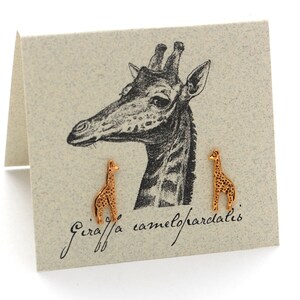 Giraffe Stud Earrings -  14k gold over sterling silver
