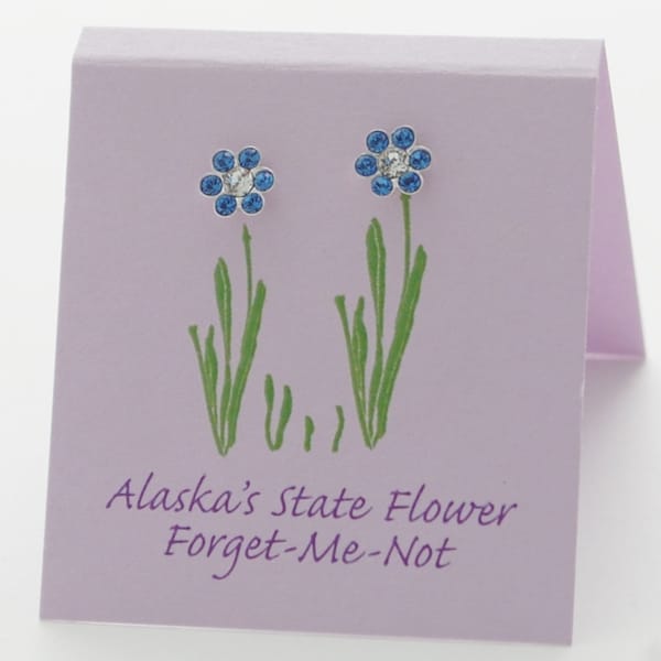 Alaska Forget-Me-Not Stud Earrings - sterling silver