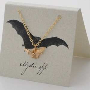 Bat Necklace - 14k gold plate