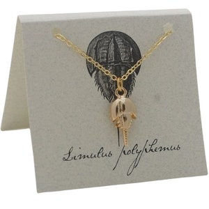 Horseshoe Crab Necklace - 14k gold plate