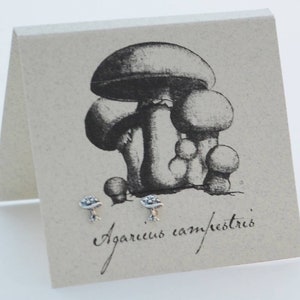 Mushroom Petite Stud  Earrings - sterling silver
