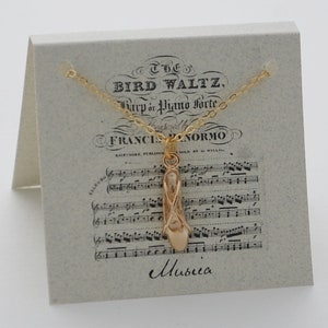 Ballet Slipper Pointe Shoe Necklace - 14k gold plate