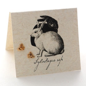 Petite Bunny/Rabbit Stud Earrings -  14k gold over sterling silver