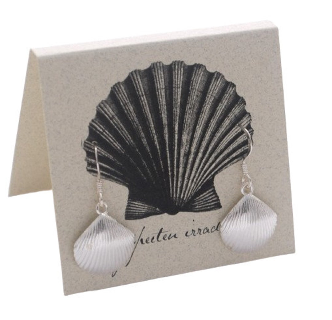 ◆STONEHENgE◆ Silver Shell Earrings SC24D38T Wren Shell Earrings, Silver Plated