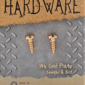 Gold Screw Stud Earrings - Hardware!