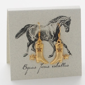Cowboy Boots Dangle Earrings - gold