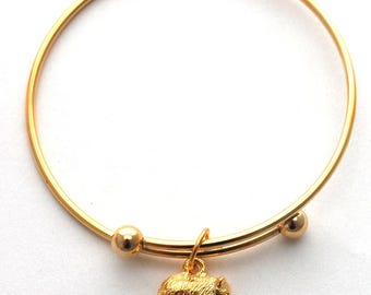 クマのチャームストリングブレスレット：ワックスコットンコード