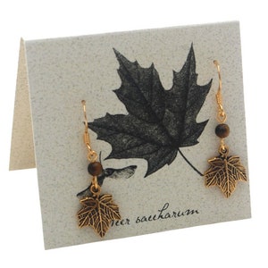 Sugar Maple Leaves Dangle Earrings - gold