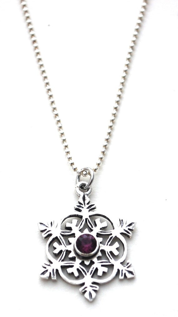 Vintage Snowflake Necklace - Sterling silver Ameth