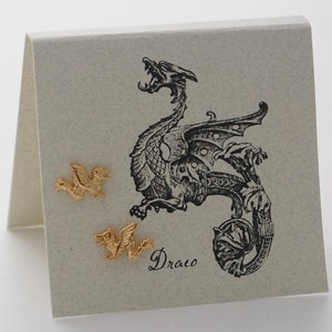 Dragon Stud Earrings - 14k gold over sterling silver