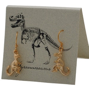 T. Rex Ohrringe - gold Dinosaurier