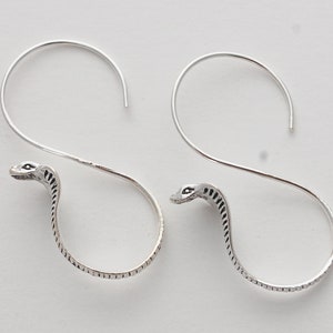 Cobra Snake Sterling Silver Earrings