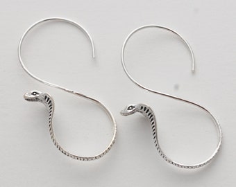 Cobra Snake Sterling Silver Earrings