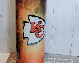 Kansas City Chiefs-20 OZ Tumbler, NFL Tumbler, Skinny Tumbler, Roestvrij stalen Tumbler, 20 OZ Tumbler