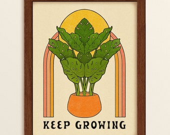 Keep Growing ⋆ Art Print ⋆ Boho Art Print ⋆ Monstera Plant