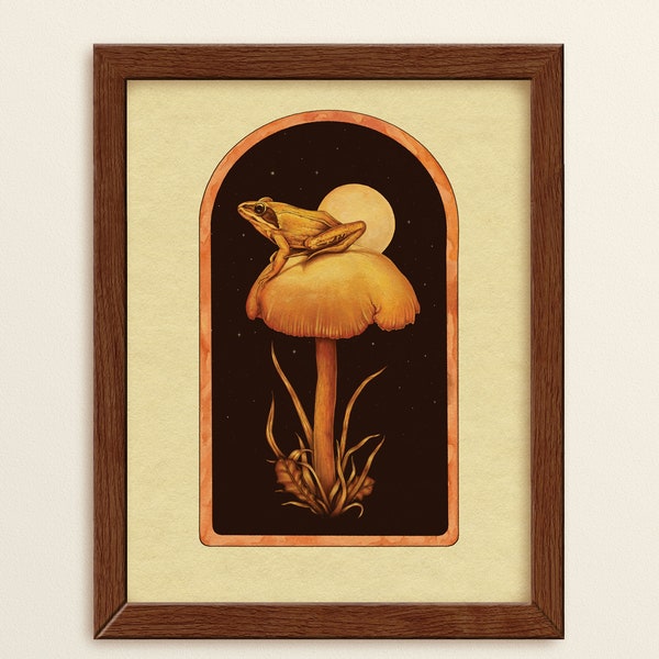 Frosch & Pilz ⋆ Kunstdruck ⋆ Boho Kunstdruck ⋆ Naturkunstdruck