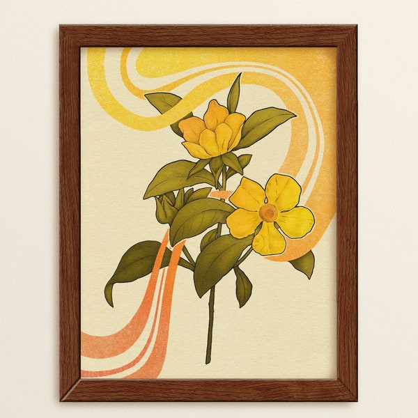 Groovy Flowers ⋆ Art Print ⋆  Boho Art Print ⋆ Plant Art