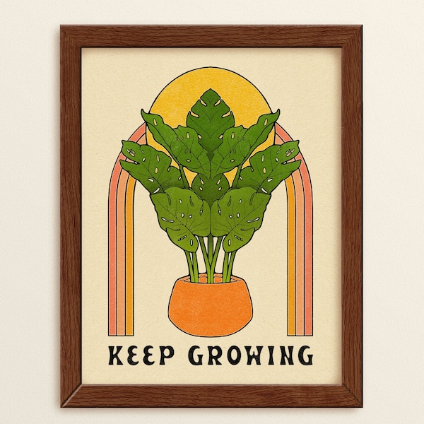 Keep Growing ⋆ Art Print ⋆ Boho Art Print ⋆ Monstera Plant