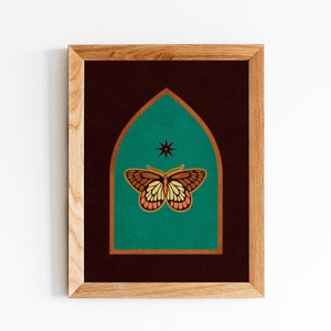 Butterfly in the Window ⋆ Art Print ⋆ Vintage Inspired Art ⋆ Boho Art Print ⋆ 70s Wall Art