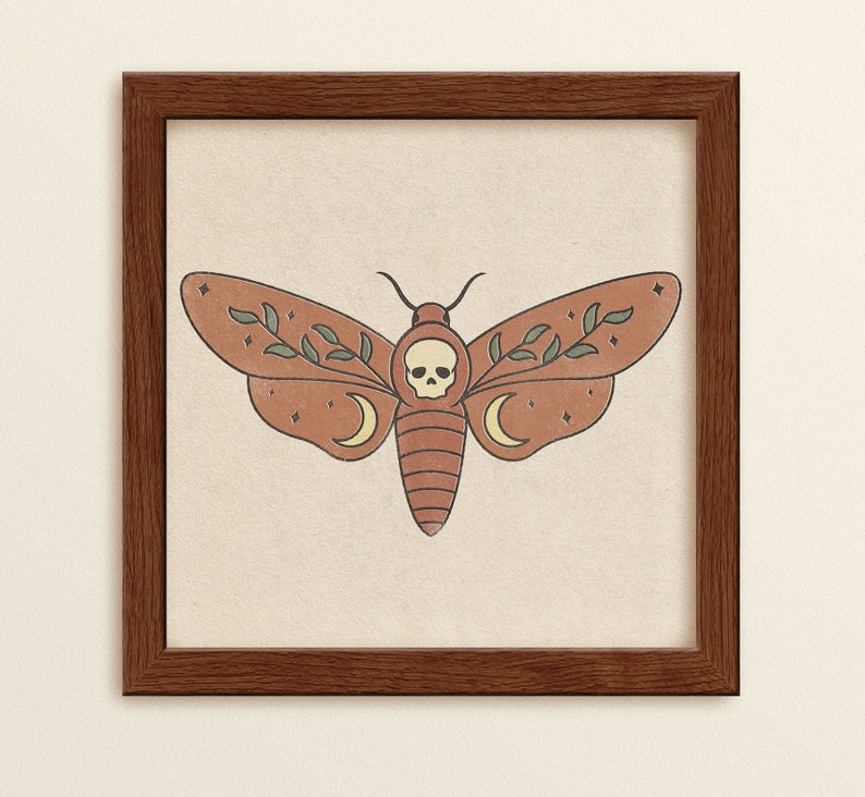 Death Head Moth ⋆ Art Print ⋆ Vintage Inspired Art ⋆ Boho Art Print ⋆ ...