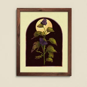 Purple Butterflies At Night ⋆ Art Print ⋆ Vintage Inspired Art ⋆ Boho Art Print ⋆ Witchy Art Print
