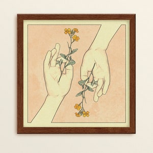 Two Hands ⋆ Art Print ⋆ Vintage Inspired Art ⋆ Boho Art Print ⋆ Retro Art Print