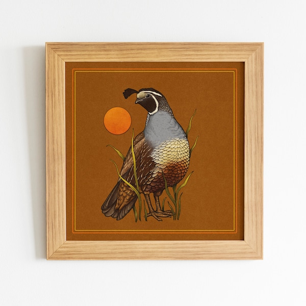 Quail Art Print ⋆ Vintage Inspired Art ⋆ Boho Art Print ⋆ Nature art print