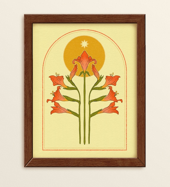 Balance ⋆ Art Print ⋆ Vintage Inspired Art ⋆ Boho Art Print ⋆ Plant Art