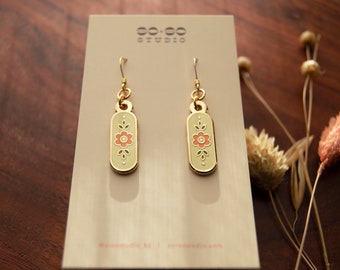 Dainty Oblong Flower Earrings ⋆ Gold Plated ⋆ 14kt gold-filled ear wires ⋆