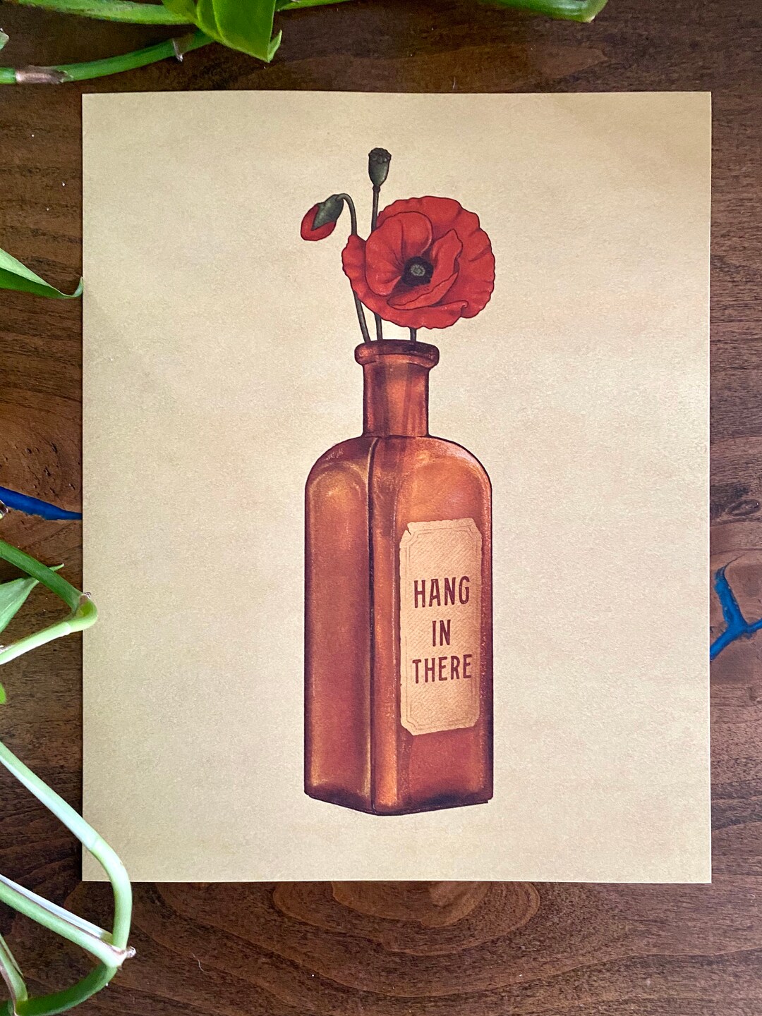 Photo inspiration: Picture Idea: Hang In There Art Print Vintage Inspired Art Inspirational Art