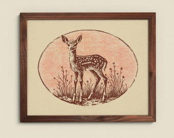 Retro Fawn ⋆ Art Print ⋆ Boho Art Print ⋆ 70s Wall Art