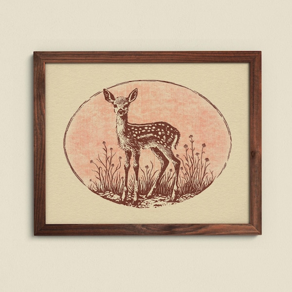 Retro Fawn ⋆ Art Print ⋆ Boho Art Print ⋆ 70s Wall Art