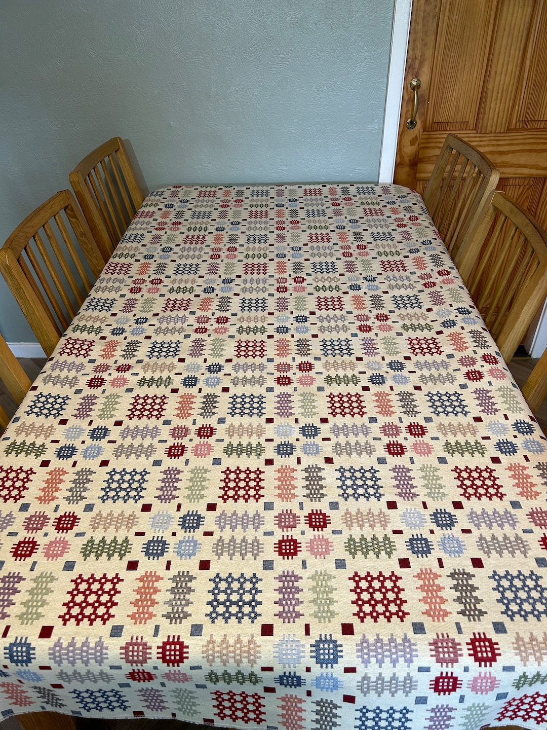 Welsh Blanket Tapestry Tablecloth Multi / Llian Bwrdd Brethn Etsy UK