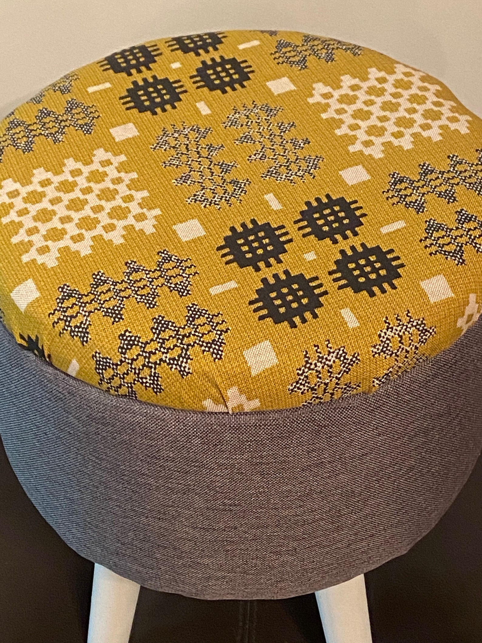 Welsh Blanket Tapestry Patterned Stunning Ottoman Footstool Etsy