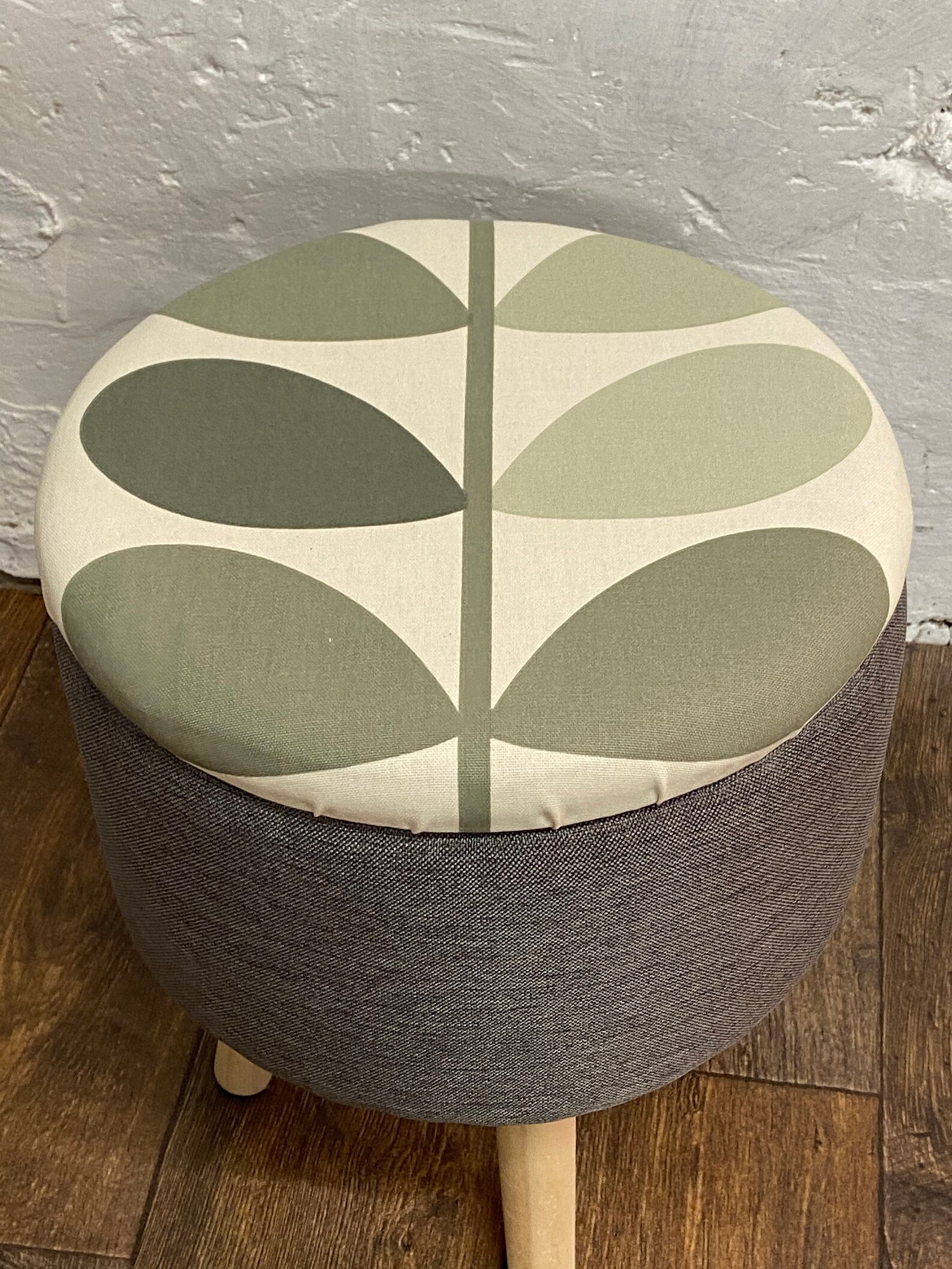 Orla Kiely Stunning Ottoman Footstool Grey / warm grey multi Etsy