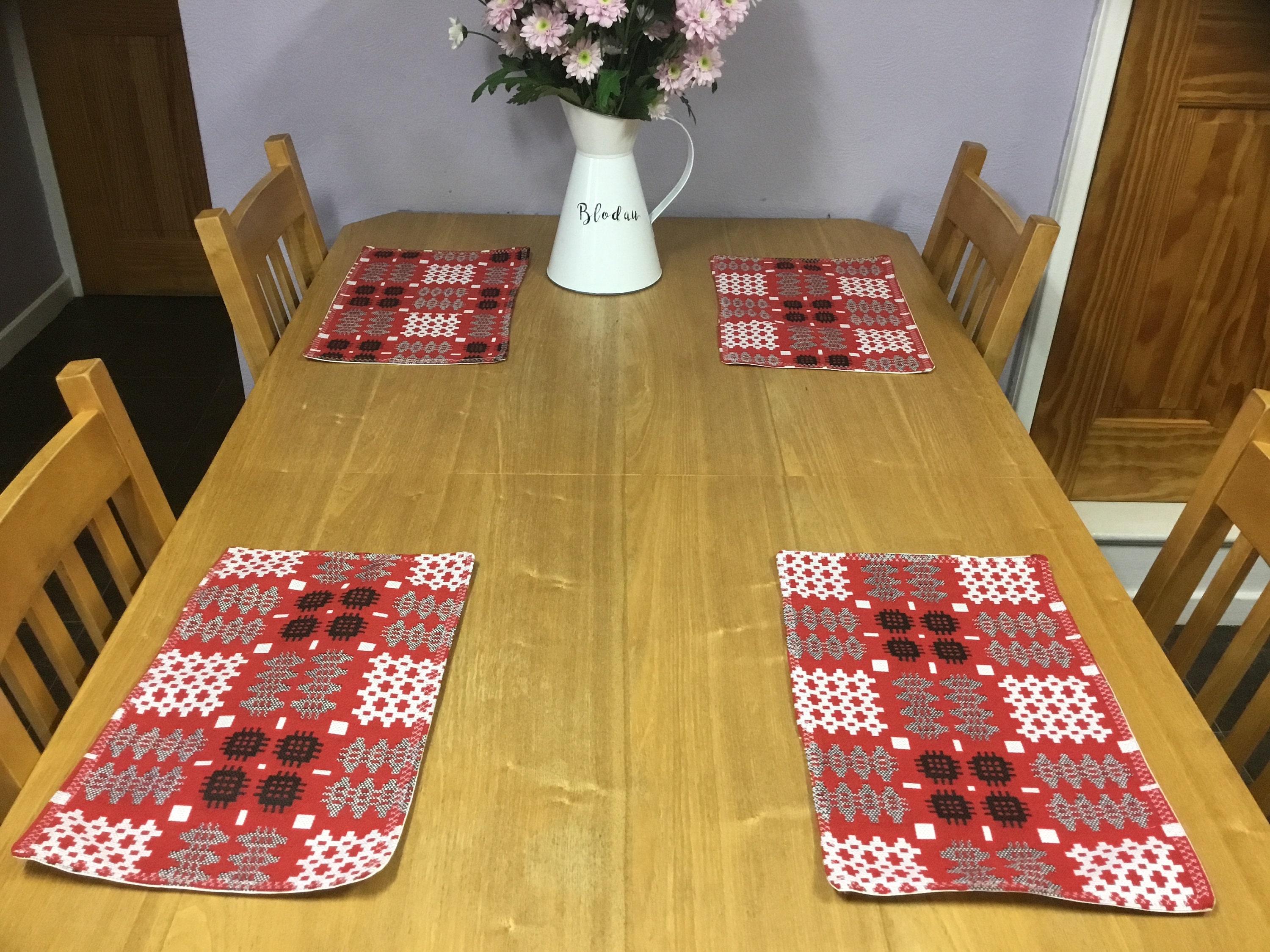 Welsh Blanket Tapestry Table Mats RED / Matiau Bwrdd COCH Etsy UK