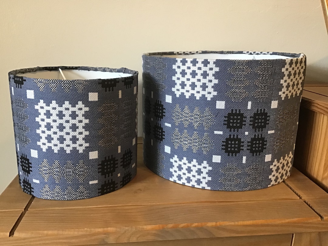 Welsh Blanket Tapestry Blue Fabric Lampshade 20cms Etsy UK