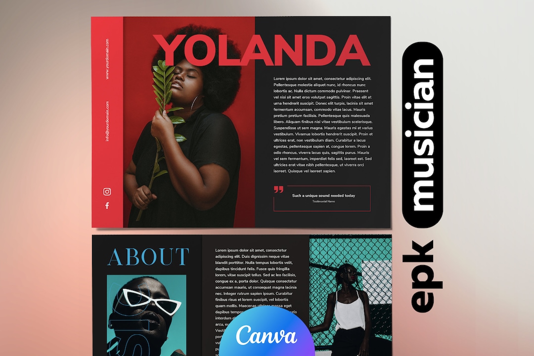 3page Band Press Kit Media Kit Template for Musicians Press Kit for