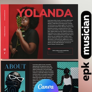 3-Page Band Press Kit | Media Kit Template for Musicians | Press Kit for Music Artists | Electronic Press Kit | Music EPK | Canva Template