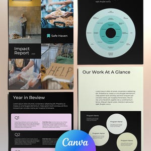 16 page Impact Report Template |  Nonprofit, Charity and Church Annual Report  | Canva Report Presentation Template