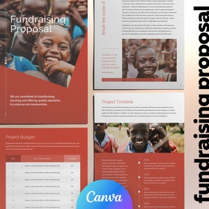 12 page Fundraising Proposal Template | Grant Application Template | Funding for Nonprofit, Charity and Church Groups  | Canva Template