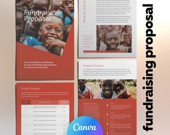 12 page Fundraising Proposal Template | Grant Application Template | Funding for Nonprofit, Charity and Church Groups  | Canva Template