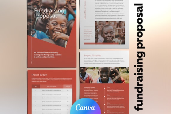 12 page Fundraising Proposal Template | Grant Application Template | Funding for Nonprofit, Charity and Church Groups  | Canva Template