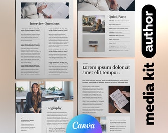 6 Page Author Media Kit Template | Book Release Publicity