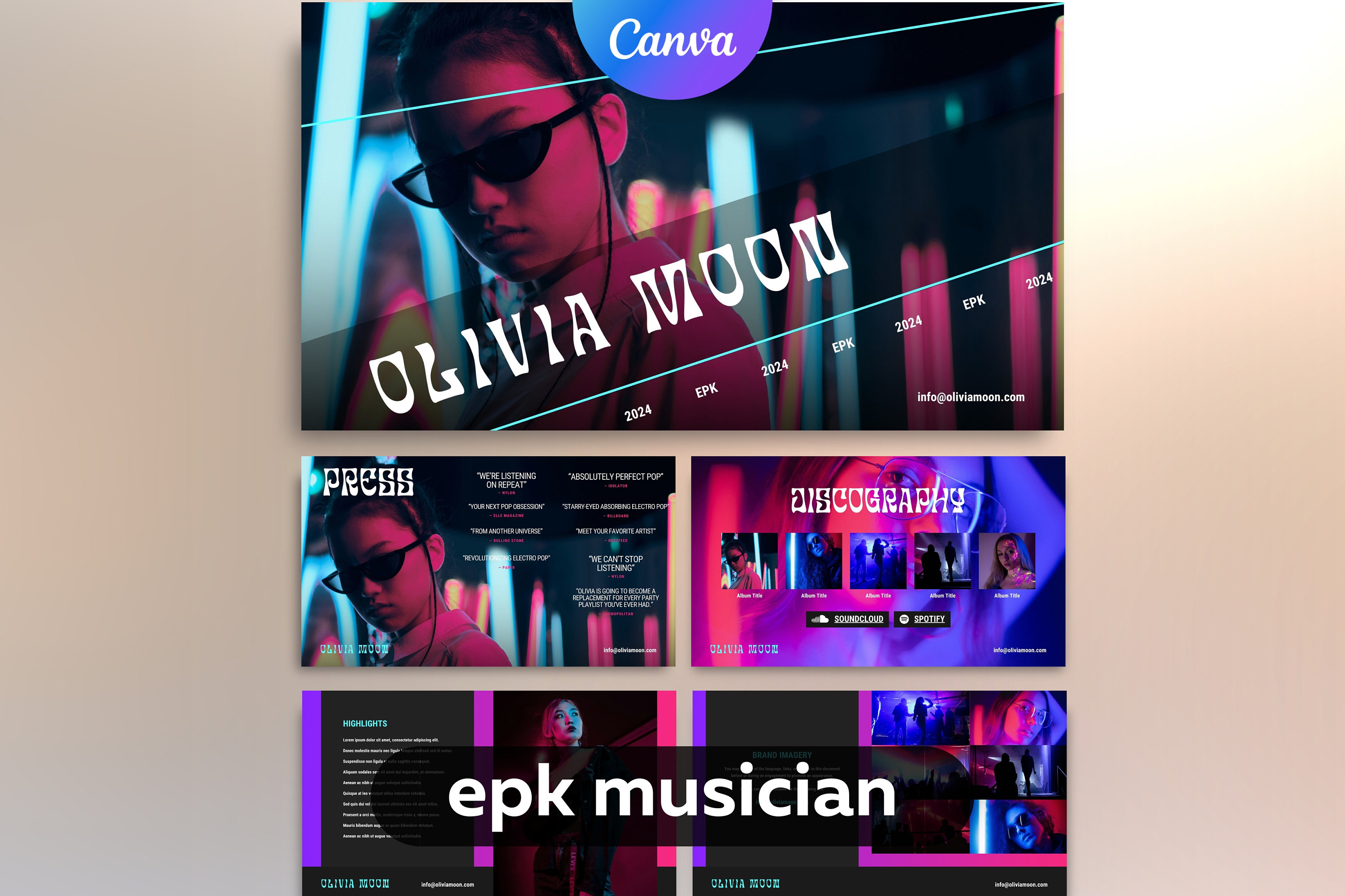 9page Band Press Kit Media Kit Template for Musicians Press Kit for 9page Band Press Kit Media Kit Template for Musicians Press Kit for