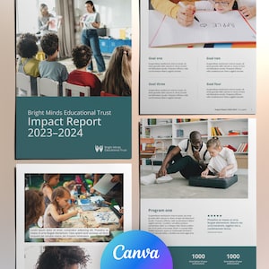 Nonprofit Impact Report Template: Charity Church Annual Report (canva